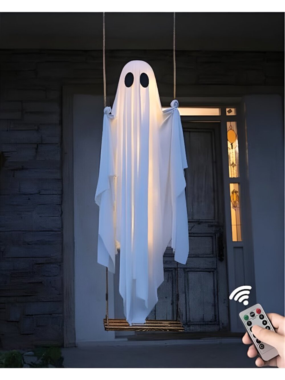 Halloween Decorations Outdoor - 5 FT Large Hanging Swing Ghost Halloween Decor